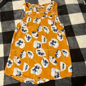 ModCloth Floral Peter Pan Collared Sleeveless Top size XXS